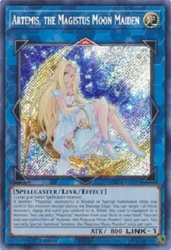 Yugioh - Artemis the Magistus Moon Maiden - 1st Secret - Free Holographic Card - Image 1
