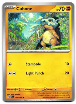 Cubone 076/159 - 🌊 Journey Together Common Pokemon TCG 🖤 - LP - Image 1