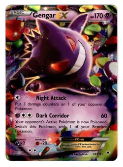2014 POKEMON XY PHANTOM FORCES #034/119 GENGAR Near Mint - Image 1