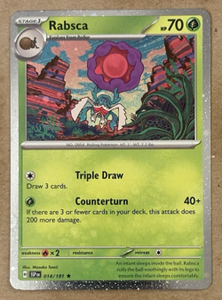 Rabsca Cosmos Holo SWIRL! Surging Sparks Rare 014/191 Pokemon TCG - Image 2