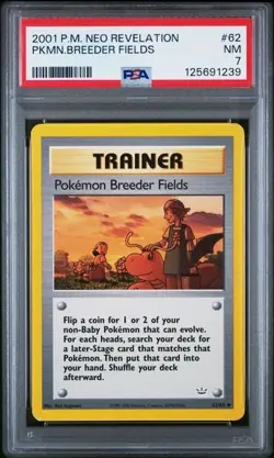 2001 POKEMON NEO REVELATION #62 PKMN.BREEDER FIELDS GRADED PSA 7.0 - Image 1