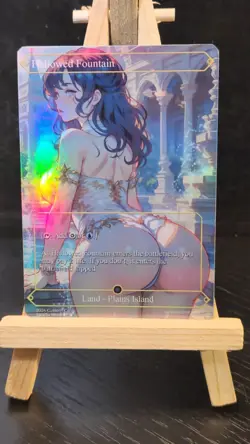 MTG Hallowed Fountain Fanart Borderless Style Card EDH Playtest Commander - Image 1