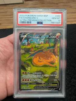 2022 Pokemon SWSH UPC Black Star Promo Charizard V Alt Art #SWSH260 PSA 10 - Image 3