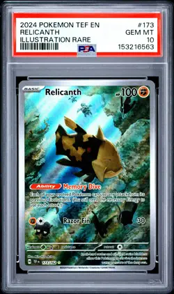 2024 POKEMON TEF EN-TEMPORAL FORCES ILLUSTRATION RARE #173 RELICANTH PSA 10 - Image 1