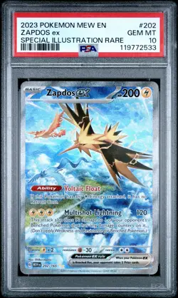 2023 POKEMON MEW EN-151 SPECIAL ILLUSTRATION RARE #202 ZAPDOS EX PSA 10 - Image 1