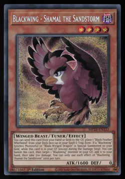 Yugioh Blackwing - Shamal the Sandstorm MP23-EN153 1st Ed Prismatic Secret NM - Image 1