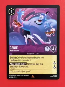 Disney Lorcana TCG Genie - Wish Fulfilled 53/204 English Amethyst Rare Evasive - Image 1