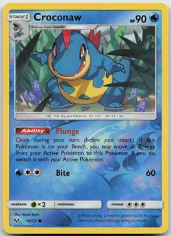Croconaw 19/73 Common Shining Legends Pokemon TCG Reverse Holo NM - Image 1