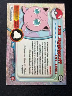 topps Pokemon TV Animation Edition Series 1 Rainbow Holo Foil #39 Jigglypuff - Image 2