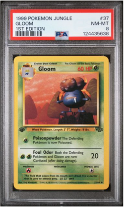 1999 Pokemon Jungle 1st Edition Gloom 37/64 Jungle PSA 8 - Image 1