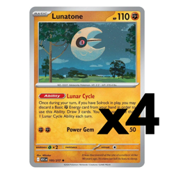 4x Lunatone - 105/217 - ME: Ascended Heroes (ASC) Pokemon Playset x4 - Image 1