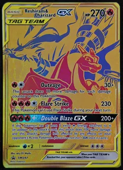 Pokemon TCG Reshiram & Charizard GX Sun & Moon Sm247 Holo Promo - Image 1