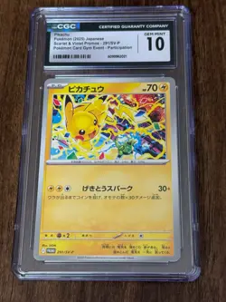 2025 Pokemon Japanese Scarlet & Violet Promos 291/ Card Gym Event Pikachu CGC 10 - Image 1