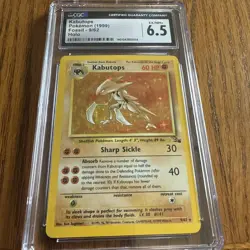CGC 6.5 Kabutops 1999 Fossil 9/62 Holo Pokemon Card psa - Image 1