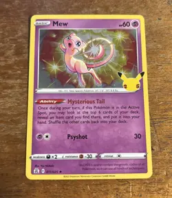 Mew Holo Rare Celebrations 011/025 New TCG Card Sword & Shield Foil 2021 - Image 1