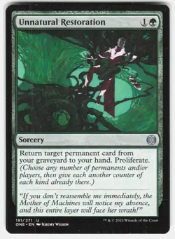 Unnatural Restoration 191 Phyrexia: All Will Be One Magic: The Gathering LP - Image 2