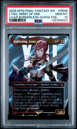2025 MTG FINAL FANTASY #0545 LIGHTNING, ARMY OF ONE PSA 10 - Image 1