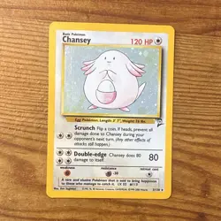 Chansey 3/130 Base Set 2 Holo Rare 120 HP English Pokemon TCG - Image 1