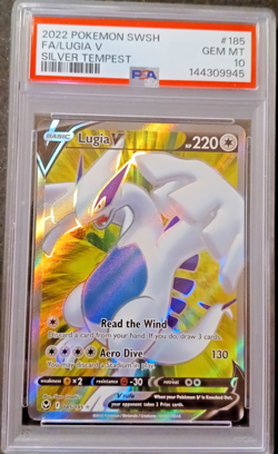 2022 Pokemon Silver Tempest Lugia V (Full Art) 185/195 Holo PSA Gem Mint 10 - Image 1