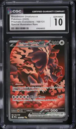 CGC 10 Bloodmoon Ursaluna ex SIR Prismatic Evolutions 2025 Pokemon Card #168 - Image 1