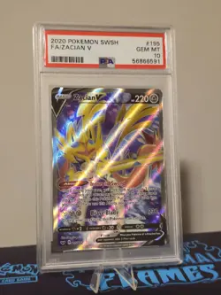 2020 Pokemon Sword and Shield Zacian V Full Art PSA 10 GEM MINT! 195/202 - Image 1