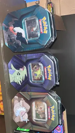 Triple Whammy Collector Tins Pokemon TCG Lot Of 3 (Complete Tin Set) New Sealed - Image 1