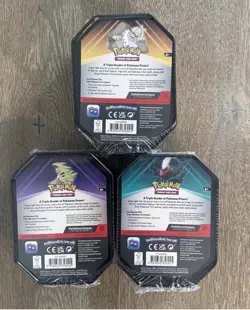 Triple Whammy Collector Tins Pokemon TCG Lot Of 3 (Complete Tin Set) New Sealed - Image 3