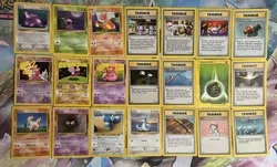 Vintage Pokemon Rare And Trainer Card Lot Cards Some DMG some LP shadowless 21 - Image 1