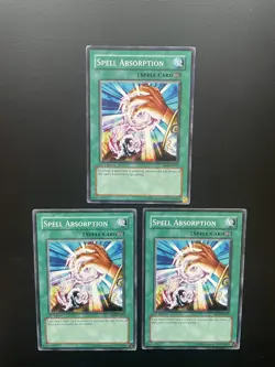 Yugioh Spell Absorption SD6-EN027 1st Edition Common MP/HP X3 - Image 1