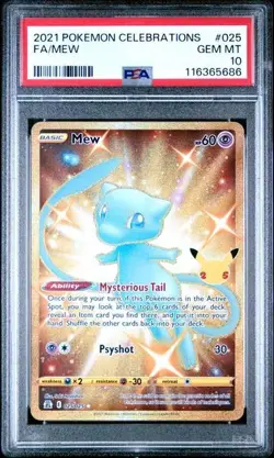 PSA 10 MEW 025 CELEBRATIONS SECRET GOLD FULL ART SWORD & SHIELD POKEMON GEM MINT - Image 1