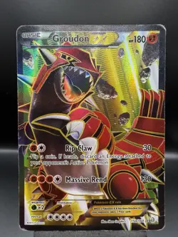 Pokemon TCG Groudon EX 150/160 Ultra Rare Full Art Foil XY Primal Clash HP - Image 1