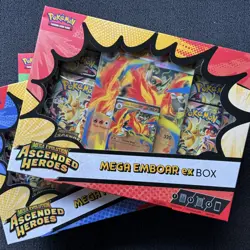 Pokemon TCG Ascended Heroes Mega Feraligatr Meganium Emboar Ex Boxes FULL SET - Image 1