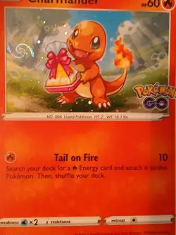 Pokemon Charmander SWSH232 Pokemon GO Promo Holo 60 HP English Basic w/ SWIRL - Image 3