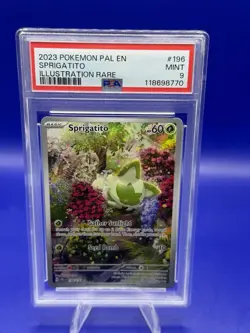 SPRIGATITO 2023 POKEMON PAL EN-PALDEA EVOLVED ILLUSTRATION RARE #196 PSA 9 - Image 1