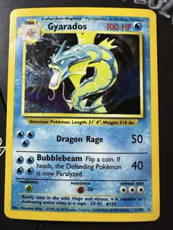 Gyarados 6/102, Base Set, Holo Rare, Pokemon TCG, WOTC, Vintage 1999, LP - Image 1