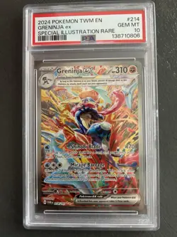 Pokemon PSA 10 2024 TWM EN Greninja ex 214/167 Special Illustration Rare - Image 1