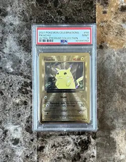 2021 Gold Metal Pikachu Pokemon Celebrations Ultra Premium Collection UPC PSA 9 - Image 1
