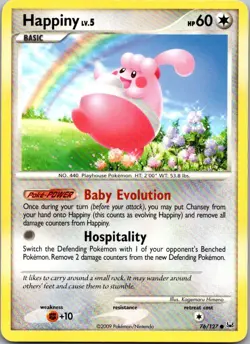 Happiny 76/127 Common Platinum Pokemon Heavily Played - Image 1