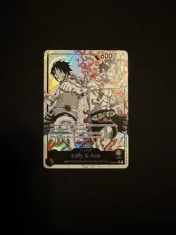 ST30-001 - Luffy & Ace Leader (Alternate Art Parallel - Black/White) - Near Mint - Image 3