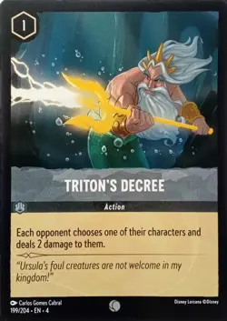 199/204 TRITON'S DECREE URSULAS RETURN COMMON DISNEY LORCANA CARD - Image 1