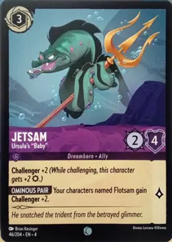 46/204 JETSAM URSULA'S "BABY" URSULAS RETURN COMMON DISNEY LORCANA CARD - Image 1