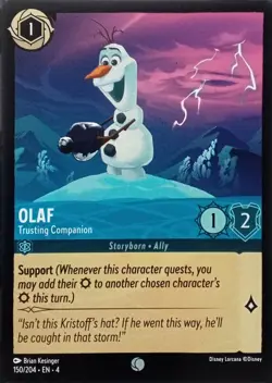 150/204 OLAF TRUSTING COMPANION URSULAS RETURN COMMON DISNEY LORCANA CARD - Image 1