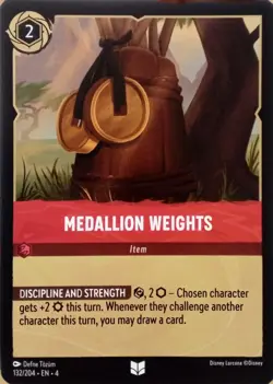 132/204 MEDALLION WEIGHTS URSULAS RETURN UNCOMMON DISNEY LORCANA CARD - Image 1