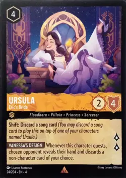 24/204 URSULA ERIC'S BRIDE URSULAS RETURN RARE DISNEY LORCANA CARD - Image 1