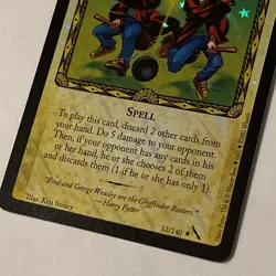 Harry Potter TCG Double-Beater Defense Spell Foil Rare Card 12/140 Near Mint - Image 3