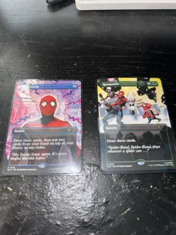 Spiderman x MTG Secret Lair Bonus Cards Non Foil Rare Harmonize and Brainstorm - Image 3