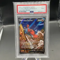 Pokemon Galarian Zapdos V Chilling Reign Card 174/198 PSA 9 Graded Card - Image 1