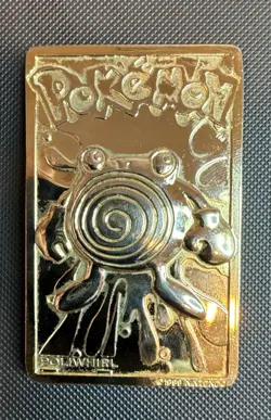 Pokemon 1999 23k Gold Plated Poliwhirl Limited Edition BK Mini Card (stock# 001) - Image 1
