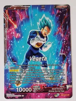 DRAGON BALL SSB VEGETA SPIRIT BOOST ELITE CARD HOLO FOIL SD15-01 BANDAI JAPAN - Image 2
