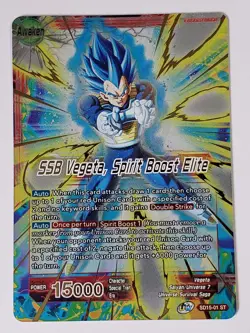 DRAGON BALL SSB VEGETA SPIRIT BOOST ELITE CARD HOLO FOIL SD15-01 BANDAI JAPAN - Image 5